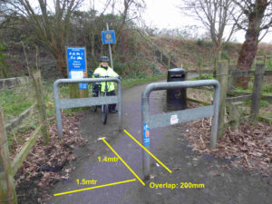 Annotated Photo of Cycleway Gate